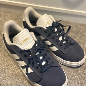 Adidas Dark Navy Sneakers with Suede Upper and White Sole